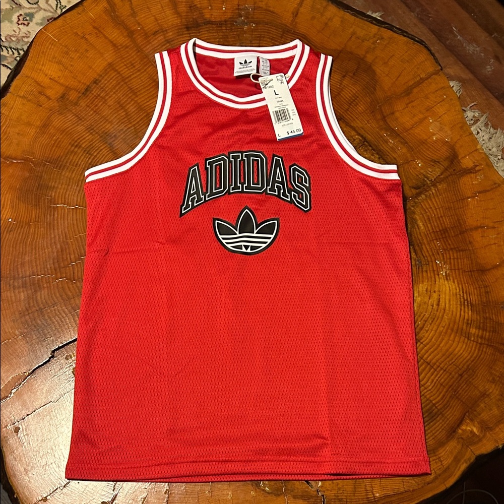 Adidas Red Mesh Tank Top Jersey Kids Large NWT Basketball *Create Bundle*